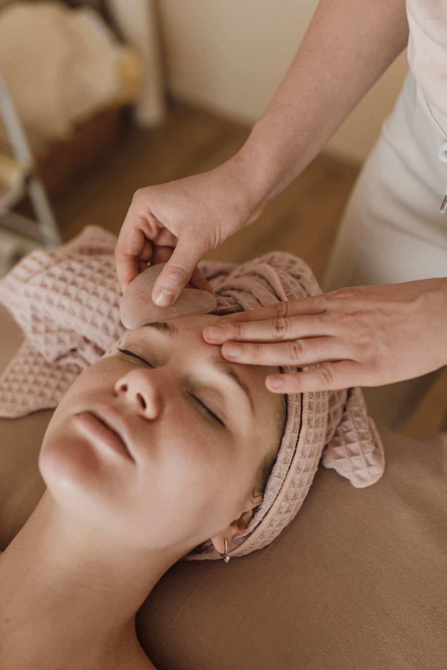 Relaxing facial massage