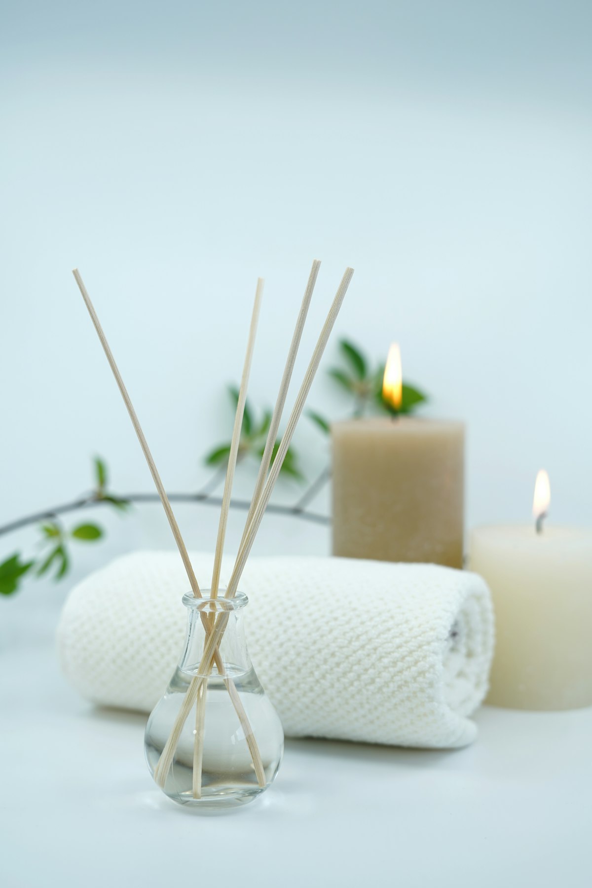 Calm spa ambiance with incense and candlelight